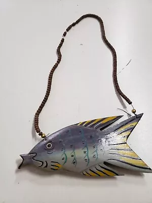 Carved Wooden Fish Necklace • $15