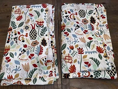 IKEA Rodarv Curtain Panel Window Drape Swedish Folk Art 57 X98  Pair Set Of 2 • £57.90