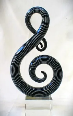 Art Glass Sculpture Murano Style  Abstract Modern Flowing Curves • $65