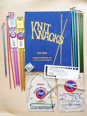 Vintage Knitting Starter Lot / 1975 Knit Knacks Book/Straight & Circular Needles • $18.99