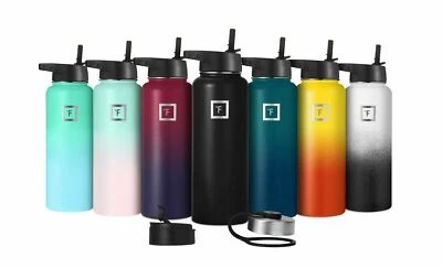 $20.90 • Buy Iron Flask Sports Water Bottle,  3 Lids (Straw Lid), Leak Proof, Thermo Mug
