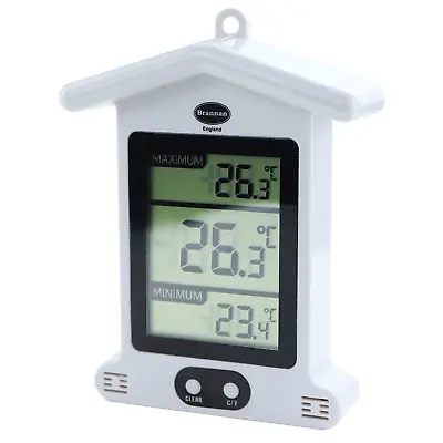 Brannan Digital Greenhouse Thermometer Indoor Outdoor Weatherproof Max Min • £15.39
