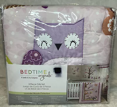 Bedtime Originals Lavender Woods 3-Piece Crib Bedding Set - Pink Purple • $44