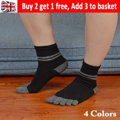 £5.49 • Buy Winter Cotton Grid Five-Toe Socks Men Plaid Five Finger Soccer Tube Socks Sports