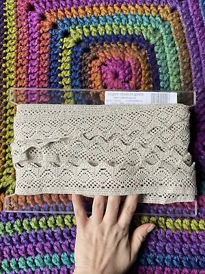 Cotton Crochet Cluny Lace Edge Trim Beige Card Of • £5