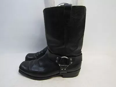 Durango Mens Size 10.5 D Black Leather Cowboy Harness Motorcycle Boots • $61.74