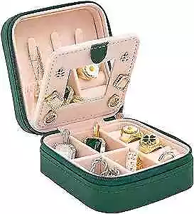  Travel Jewelry Case And Organizer With Mirror - Gift For Women And Girls Green • $12.13