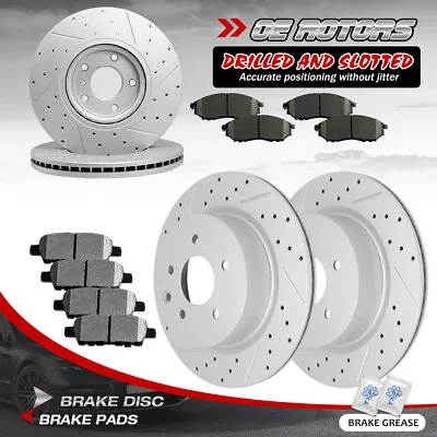 Front & Rear Drilled Slotted Rotors + Pads For Infiniti G25 G35 G37 M35 M37 EX35 • $169.99