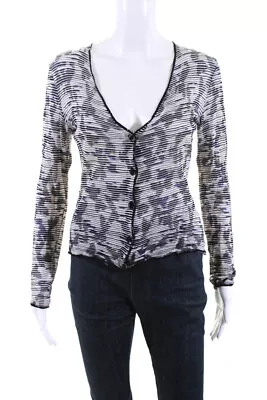 Missoni Women's Long Sleeve V-Neck Mesh Button Down Blouse Black Size 42 • $51.61