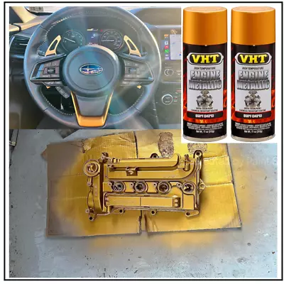 Metallic Gold Flake Spray Paint High-Temperature Engine Enamel Valve Cover 2PK • $52.92