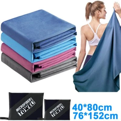 $13.30 • Buy Large Quick Drying Microfiber Towel For Travel Swimming Gym Sports Yoga Beach