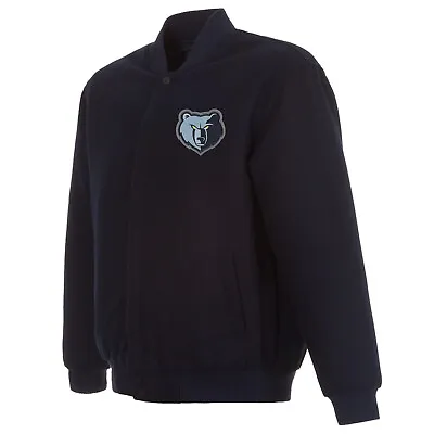 NBA Memphis Grizzlies Wool Reversible Jacket With 2 Front Patches Logo JH Design • $139.99