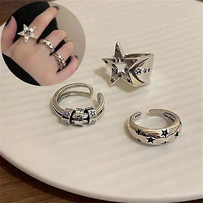 Women Finger Rings Engagement Fashion Jewelry Adjustable Pentagram Punk  • $1.08