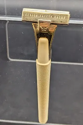 VTG Schick Lady Eversharp Injector Safety Razor Gold Toned Head Plastic Body • $11.69