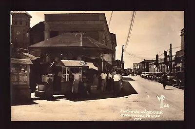 Postcard : Mexico - Matamoros - Tamaulipas - Rppc Street View Market Entrance • $16.99