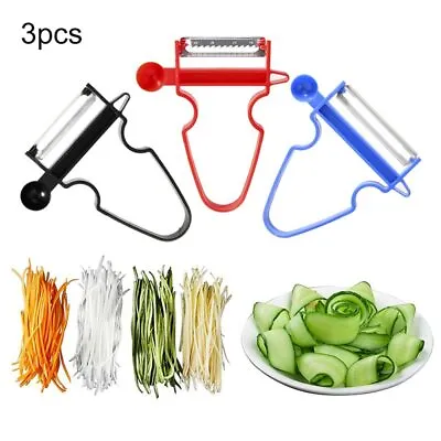 Slicer Shredder Peeler Cutter Multi Peel Stainless Steel Tool Kit 3PCS Magic Set • £12.12