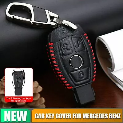 For Mercedes Benz Car 3 Buttons Remote Key Fob Case Cover Holder Bag Leather • $8.27