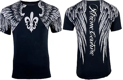 Xtreme Couture Affliction Men's T-Shirt AEROSMITH Black Wings Biker Tattoo MMA • $26.95