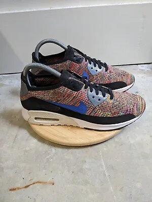 Nike Air Max 90 Sneakers Womens Size 8 Rainbow Flyknit Ultra Shoes Trainers • £31.02