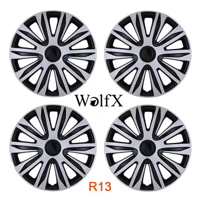 13  4PCS Wheel Covers Full Rim Snap On Hub Caps R13 Tire Kia Soul Forte Mazda 2 • $43.99