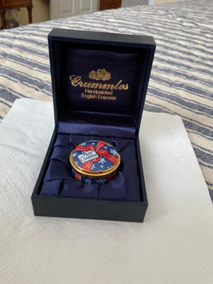 $40 • Buy Crummles Box Mini Merry Christmas Box Hand Painted Enamel Copper Pill In Box