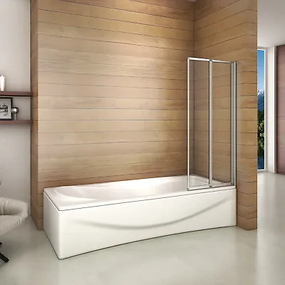 £66 • Buy AICA 800x1400mm 2-Fold Bathroom Folding Shower Screen Glass Door Panel V8