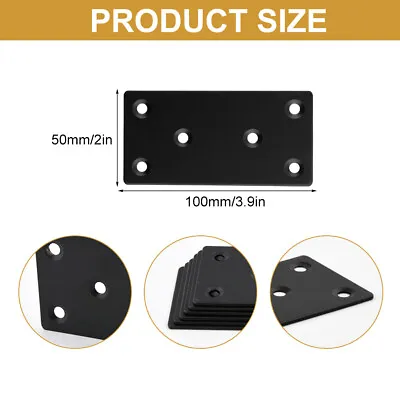 6pcs With Screws Cupboard With Holes Flat Mending Plate For Wood Metal Bracket • £15.02