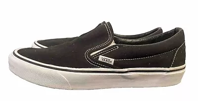 VANS Classic Slip On Black / White Mens US Size 9 Womens US Sz 10.5 Unisex • $16.99