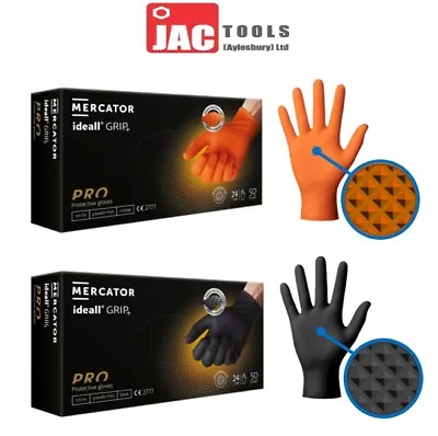 Box Nitrile Blue / Black / Orange Heavy Duty Disposable Gloves Pf Mechanic Diy • £1.99