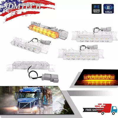 5Pack Clear Lens Amber LED Cab Roof Marker Lights For 2003-up Volvo VN/VNL Truck • $26.99