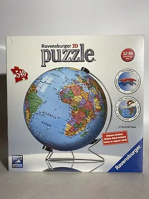Ravensburger 3D Puzzle THE EARTH 540 Pieces World Globe With Stand NEW Sealed • $34.95
