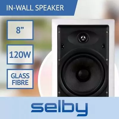 8 Inch Selby In-Wall 2 Way Speaker Glass Fibre Woofer XQ8205B 120 Watts White • $149