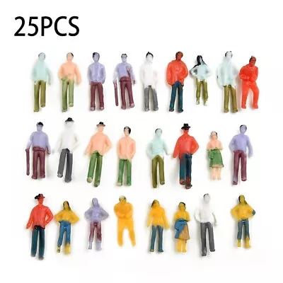 25/100Pcs 1:75 Scale Railway Train Mixed/Painted People Figures Model DIY/ Cafts • £5.29