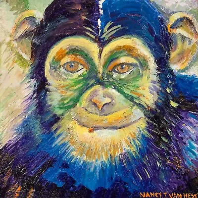 Chimpanzees Monkey Limited Edition Prints 8 X8  • $34.95