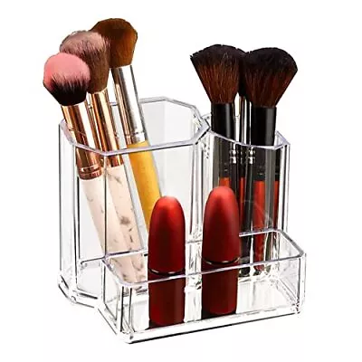 Makeup Brush Holder Clear Makeup Brush Organizer Cup Makeup Container Storage • $18.76