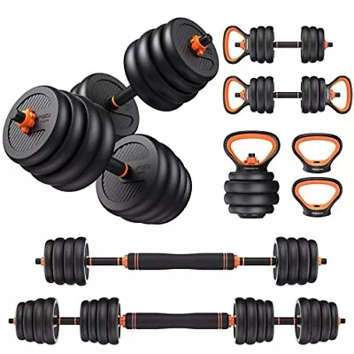 FEIERDUN Adjustable Dumbbells 90lbs Free Weight Set Connector 4 In1 Used Barbell • $497.33