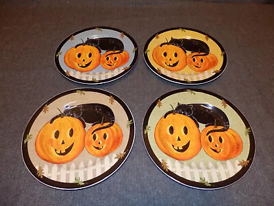 Halloween Plates Pumpkin Dreams 2000 Warren Kimble Set Of 4 • $23.24