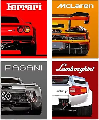 Car Posters Print Ferrari Lamborghini McLaren Pagani Set Of 4 (8 X10  Unframed) • $29.90