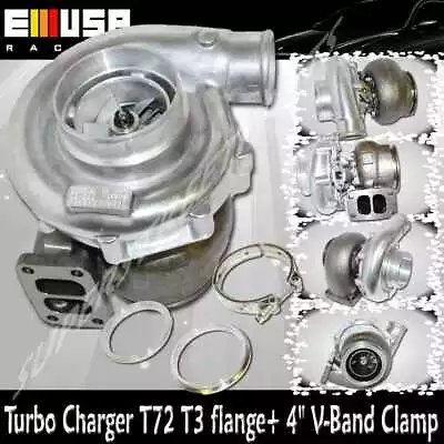 Turbo Charger T72 T3 TYPHOON TURBO AR70 .84AR TWIN SCROLL 700hp W/4  Clamp Kit • $289.99