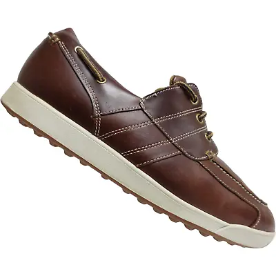 FOOTJOY Contour Casual Spikeless Hybrid Brown 9 M Leather Golf Sneakers 54332 • $40.58