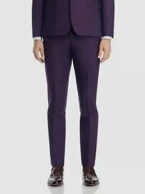 $395 Paul Smith Men's Purple Soho Extra Slim Fit Suit Pants Size 36R • $126.78