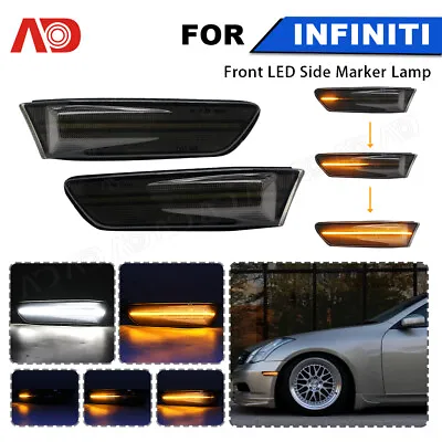 For 03-07 Infiniti G35 Coupe Sequential Switchback LED Side Marker Signal Lights • $39.32