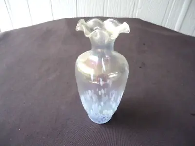 Vintage Lustreware Art Nouveau  Glass Vase Blue • $19.99