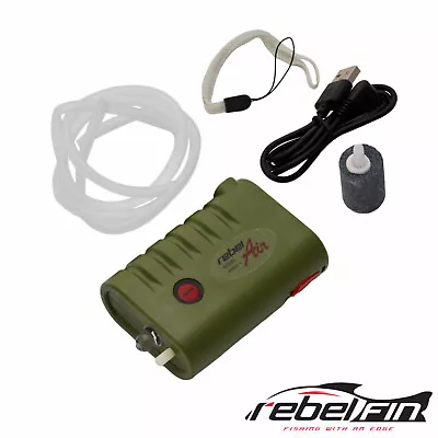 RebelFIN - RebelAir USB Rechargeable Battery Bait Bucket Aerator W/ Flashlight • $21.99