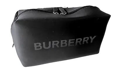 Burberry Logo Toiletry Bag Clutch Cosmetic Pouch Travel Case Black NWT • $43.90