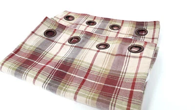 £6.99 • Buy Dorma Bloomsbury Check  Eyelet Curtains Plum Cream Purple Green 54  Drop X 46  W