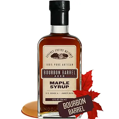 Bourbon Maple Syrup Made In USA Bourbon Barrel Aged Maple Syrup. Grade A Amber  • $30.23