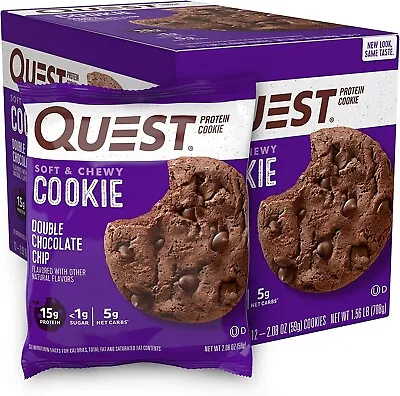 Quest Nutrition Double Chocolate Chip Protein Cookie High Protein Low Carb • £57.82