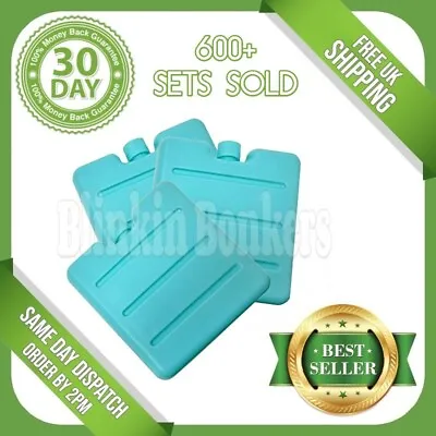£2.89 • Buy 3 Mini Ice Blocks Brick Pack Set Freezer Cooler Bag Lunch Box Travel Picnic Blue