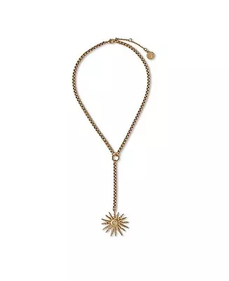 Vince Camuto L OS Celestial Star Charm Matte Gold Beaded Crystal Drop Y-Necklace • $68